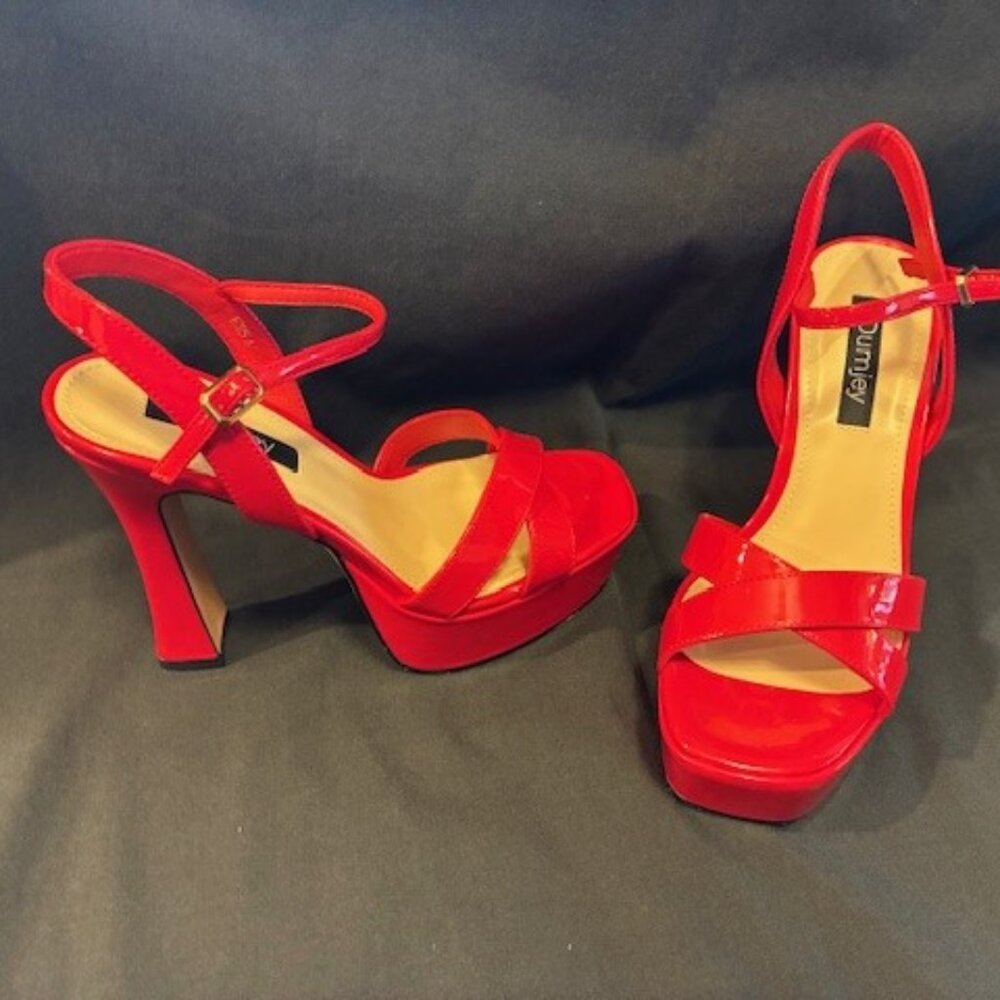 Ladies Red Patent Leather High Heels
